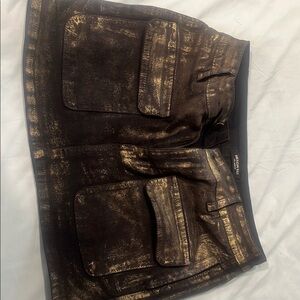 American Bazi Black and Gold Mini Skirt